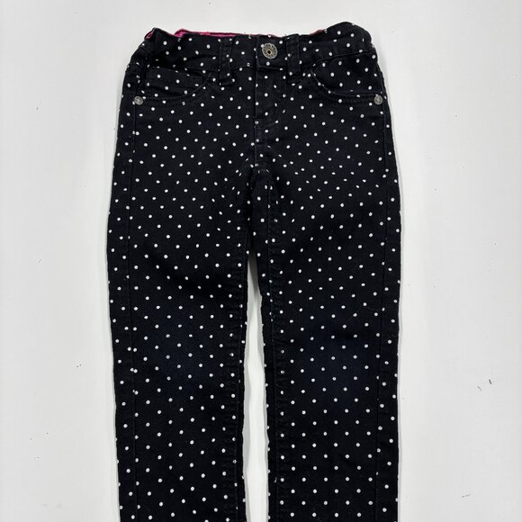 Urban Star Black/White Polka Dot Cotton Pants adjustable waist Girls size 4 - Picture 2 of 9